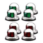 TMH (Pack of 8) 2.5 Inch Green & Red Clearance LED 8 Diodes Bow Navigation Pontoons Sailing Signal Bulbs Touring Car Skeeter Port Side Marine Boat Yacht Lights Waterproof 12V DC Stainless Steel RR12