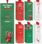 Jetec 60 Pcs Legend of The Candy Cane Christmas Bookmarks Christian Paper Bookmark Gifts for Kids Christmas Stocking Stuffers Religious Inspirational Bookmarks for Sunday School Reading Rewards