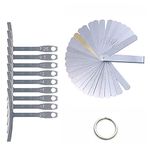 Alnicov 9Pcs Understring Radius Gauge Luthier Tools 32 Blades Feeler Gauge Dual Marked Metric and Imperial Gap Measuring Rulers Tool for Guitar Bass