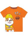 PAW PATROL Shirt for Boys | Rubble and Crew Boys Tshirt | Boys' Tops, Tees & Shirts | Orange 5