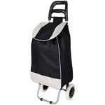 Whitecloud TRANSFORMING HOMES® Foldable Shopping Trolly Luggage Bag Vegetable Trolley with Wheel Easy to Carry Travelling Luggage Trolley Bag with Good Looking and Easy Carring SD-1 (Black)