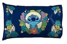 Jay Franco Disney Lilo & Stitch Hawaii Garden 1 Pack Pillowcase - Double-Sided Kids Super Soft Bedding (Official Disney Product)