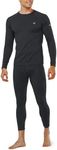 NORTHYARD Thermal Underwear for Men Long Johns Fleece Lined Base Layer Set for Winter Top Bottom with Pockets Black XL