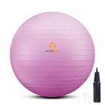 PRIMASOLE Exercise Ball for Balance Stability Fitness Workout Yoga Pilates at Home Office & Gym 65cm Nail Pink