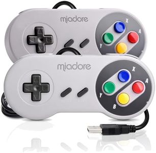 miadore 2 x USB Controller for SNES NES Games, Classic Retro USB Gamepad Joystick for Windows PC MAC and Raspberry Pi System