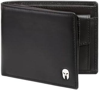 SPARTANO Portafoglio Uomo con Protezione RFID, 11 Slot per Carte Credito, 1 Tasca Portamonete, 2 Scomparti Banconote, 3 Tasche interne - ZEUS (Nero)