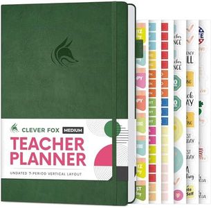 Clever Fox Teacher Planner – School Year Planner with Calendars & Lesson Plans – Teacher Plan Book for Classroom & Homeschool Organization - Undated, A5 Size, Hardcover (Dark Green)