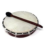 32cm diameter Shamanic Sami hand drum with wooden beater | frame drum | medicine | Viking/Pagan Hand Drum | wooden frame | rope weaved handles at the rear | deep resonant tone