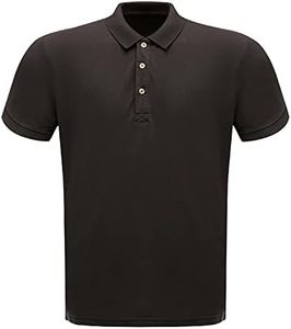 Regatta Classic 65/35 3 Button Placket Polo Shirt T-Shirts/Polos/Vests, Hombre, Black, L