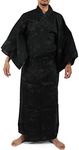 Edoten Mens Yukata with OBI Belt,(SizeL,Turtle Black)