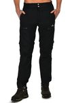 TREKMONK Men's Loose Convertible Cargo Trekking Pants Black Xtra Large