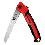 HAUTMEC 7 inch Folding Saw,SK5 Steel and Triple-Ground Teeth,Heavy Duty Single-Hand Hand Saw for Wood Camping,Dry Wood Pruning Saw,for Garden or Tree Pruning,Camping,Hunting and Bushcraft HT0135-PS