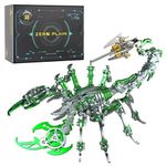 3D Metal Puzzles for Adults(14+) DIY Steampunk Scorpion King Model kit Mechanical Insect Hobby Assembly kit, Brain Teaser Puzzles Assembly kit Handmade Personalized Gifts (Green Scorpion King)