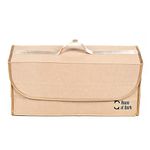 House of Quirk Car Trunk Organizers Large Anti Slip Car Trunk Compartment Boot Storage Organizer Utility Tool Bag (Beige)