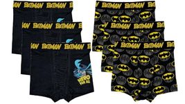 Jellifish Kids Boys Assorted 6-Pack Batman Themed Underwear Boxers Briefs, Officially Licensed Apparel, Cotton Blend Fabric, 6