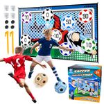 Football Ball Game Set for Kids Football Accuracy Exercise, Indoor Outdoor Backyard Toss Football Goal Game with Velcro Balls, Foldable Flannel Goals, Party Birthday Gift for Old Boys Girls Sport Toy.