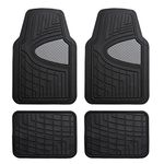 Automotive Floor Mats Gray Black Universal Fit Heavy Duty Rubber fits Most Cars, SUVs, and Trucks, Full Set Trim to Fit FH Group F11311GRAYBLACK