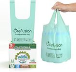 GreFusion Compostable trash Bags, 2.6 Gallon,Thick 0.91 mils,Compost bin Kitchen,Food Scrap Waste Bags,Small trash bags for compost bin kitchen,Certified by BPI and OK Compost, (80 Count)