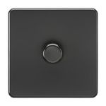 Knightsbridge SF2181MBB Screwless 1G 2-Way 10-200W (5-150W LED) Trailing Edge dimmer, 230 V, Matt Black