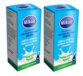 2 Pack - Milkaid Lactase Enzyme Drops for Lactose Intolerance Relief | Fast Acting Dairy Digestive Supplement | Gluten Free & Vegetarian |15ml