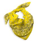 Gift Packaging Bandana for Men Women - 100% Cotton, Paisley, 22x22 In, 1 Pack - Large Bandanna Handkerchief Cowboy Hanky, Yellow, Large