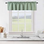 Fashionwu Window Valance Waffle Weave Small Curtain Tier Curtains Rod Pocket Window Treatment for Home Decor for Bathroom, Living Room, 60" x 15" Sage, One Panel