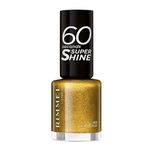 Rimmel 60 Seconds Glitter Nail Polish, 831 Oh My Gold, 8 ml