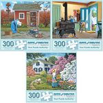 Bits and Pieces - Value Set of (3) 300 Piece Jigsaw Puzzles for Adults - Each Puzzle Measures 18" x 24" (46cm x 61cm) - 300 pc to Each Her Own, Early to Work, Fresh Air Jigsaws by Artist John Sloane