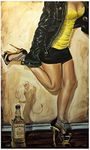 Tallenge - Yellow dress girl on her heels Poster - Small Poster(Paper,12 x 17 �inches, MultiColour)