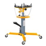 GarveeTech Hydraulic Transmission Jack 1322 LBS Capacity 2-Stage Telescoping Lift 33.5 in-69 in | Trans Jack Stand with Dual Plunger, 8 mm Non-Slip Pad, Foot Pedal & Swivel Wheels | Yellow