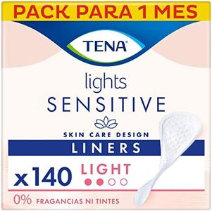 TENA Discreet Lights Sensitive Light - Protegeslips para la incontinencia - Pérdidas de Orina Inesperadas - 140 Protegeslips Anatómicos Transpirables