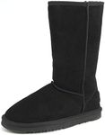 AUSLAND Genuine Suede Women's Boots Winter Tall Boot Snow Boots for women Waterproof 9.5US Black 5115 40EU