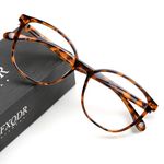 JFXQDR Women's Blue Light Blocking Glasses, TR90 Frame Computer Gaming Glasses Anti Eyestrain & UV Glare RF6208 (Coco Tortoise)