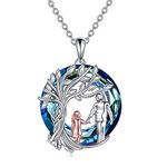 CRMAD Daughter Necklace from Dad Sterling Silver Tree of Life Crystal Jewelry Gifts for Daughter Women (crystal)