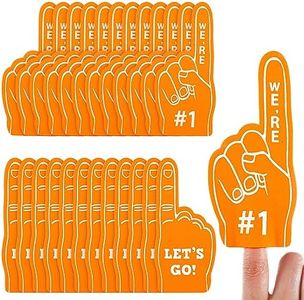 Sinmoe 24 Pcs Sports Fan Foam Finger Mini Foam Fingers Foam Hand Foam Finger 1 for Sports Themed Birthday Party Supplies Sport Events Baseball Basketball Soccer Team Gifts (Orange)