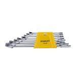 STANLEY 70-963E 8-piece Chrome Vanadium Steel Combination Spanner Set with Maxi-Drive System, Anti-Slip & Anti-Corrosion properties, GREY