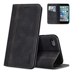 AKABEILA Case for iPhone 6 Plus/6S Plus, Premium PU Leather Flip Folio Wallet Book Case Phone Case Cover with Magnetic Closure Stand Card Slot Black