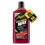 Meguiars Cleaner Wax (473 ml), cleans and protects car paint in 1 easy step, leaves paint with a high gloss shine, durable and easy to apply, safely removes fine scratches and swirl marks