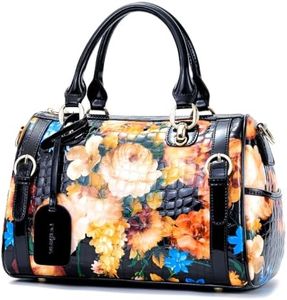 FEIMINA High-End Genuine Leather Shoulder Bag for Women, Stylish Handbag for Ladies, Refined Tote Purse, Crossbody Bag (white rose)