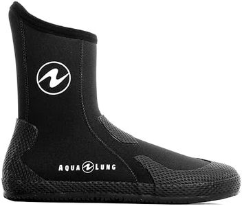 AQUALUNG Unisex Superzip Dive Boots - Warm Ergonomic Protective Neoprene Scuba Diving Boots with Non-Corrosive YKK Zippers, Elastic Cuff Binding & 8mm Thick Treaded Sole, Black/Blue, 10, 7mm
