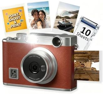 PRT Z3 2-in-1 Instant Print Camera & Photo Printer with 2.8” Preview Screen, 8 Filters, Bluetooth Printing from Phone, 300 DPI Portable Camera for Travel, Party & Gifts, Brown