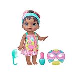 Hasbro Baby Alive Glam Spa Baby Doll, Flamingo, Makeup Toy for Kids 3 and Up, Color Reveal Mani-Pedi and Makeup, 12.4-Inch Waterplay Doll, Black Hair, F3566