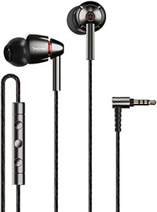 1MORE Quad Driver in-Ear Earphones Hi-Res High Fidelity Headphones with Warm Bass, Spacious Reproduction, High Resolution, Mic and in-Line Remote for Smartphones/PC/Tablet - Silver/Gray