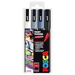 Posca PC-3M Paint Marker Art Pens - 0.9-1.3mm – Grey Tones Set of 4 Pens in Wallet