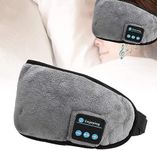 Hidak Sleep Headphones Wireless Bluetooth Eye Mask - Music Travel Sleep Mask Bluetooth 5.0 Wireless Handsfree Sleeping Eye Mask with Speakers Microphone for Side Sleepers Washable (Grey)