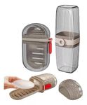 PURCHASE ZONE Portable Transparent Soap Dish, Creative Soap Box Waterproof Soap Storage Container Household Soap Dish [1 Pcs Travel Soap Case 1 Pcs Toothbrush ] [Multicolor, Pack of 1 ]