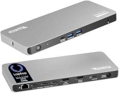 Plugable USB C Docking Station 5 Monitors, 140W DisplayLink Dock Connects up to Five 4K Displays for MacBook Windows Thunderbolt 4 Laptops, 2x HDMI, 3x USBC 2.5Gbps Ethernet, Driver Required UD-7400PD
