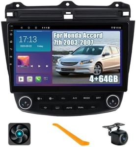 4+64GB Android 13 Car Stereo for Honda Accord 7th 2003-2007, 10.1 inch Touch Screen Radio with Carplay Android Auto GPS Navigation WiFi FM RDS Backup Camera