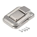 uxcell Toggle Catch Lock, 48mm Retro Decorative Silver Hasp w Screws for Suitcase Chest Trunk Latch Clasp, Pack of 2