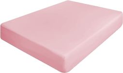 Blush Pink single fitted sheet Microfibre Bottom Bedsheets Deep Pocket 12 inch (30 cm) Corners elastic No Pillowcases single bed sheets Soft & Comfortable Easy Care